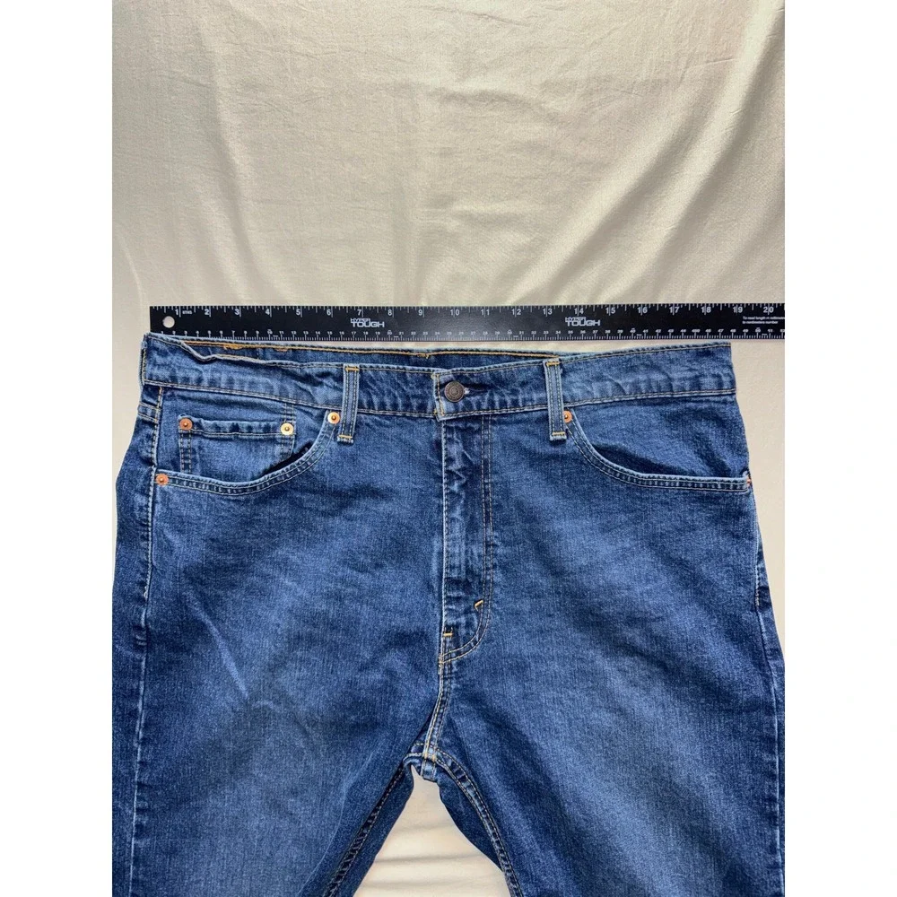 Levis 505 Regular Fit‎ Straight Leg Jeans Mens 38x30 Blue Denim Stretch 540196